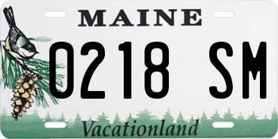 ME license plate 0218SM
