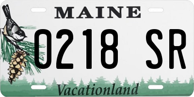 ME license plate 0218SR