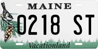 ME license plate 0218ST