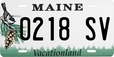 ME license plate 0218SV