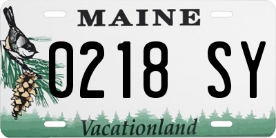 ME license plate 0218SY