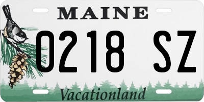 ME license plate 0218SZ