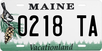 ME license plate 0218TA