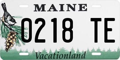 ME license plate 0218TE