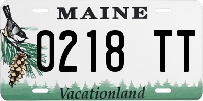 ME license plate 0218TT