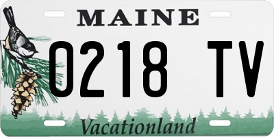 ME license plate 0218TV