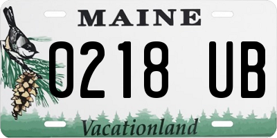 ME license plate 0218UB
