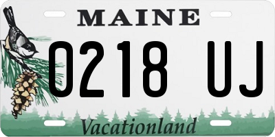 ME license plate 0218UJ