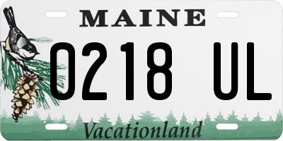 ME license plate 0218UL