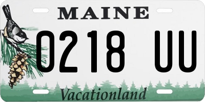 ME license plate 0218UU