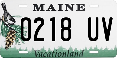 ME license plate 0218UV