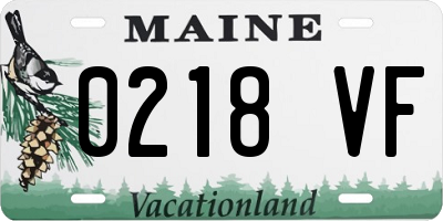 ME license plate 0218VF