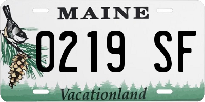 ME license plate 0219SF