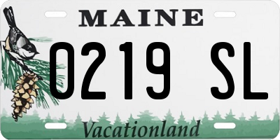 ME license plate 0219SL