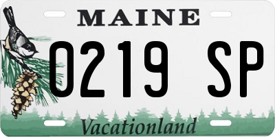 ME license plate 0219SP
