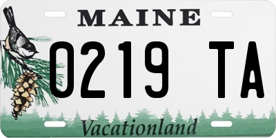 ME license plate 0219TA