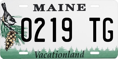 ME license plate 0219TG