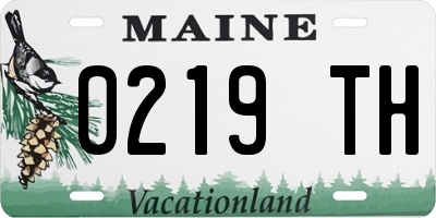 ME license plate 0219TH