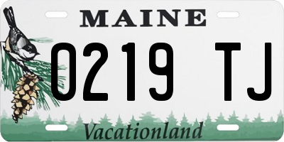 ME license plate 0219TJ