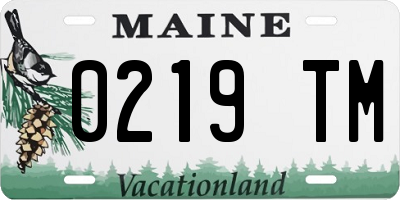 ME license plate 0219TM