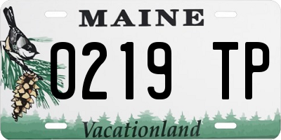ME license plate 0219TP