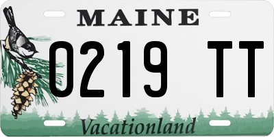 ME license plate 0219TT