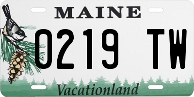 ME license plate 0219TW
