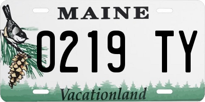 ME license plate 0219TY
