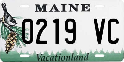 ME license plate 0219VC