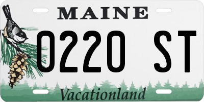 ME license plate 0220ST