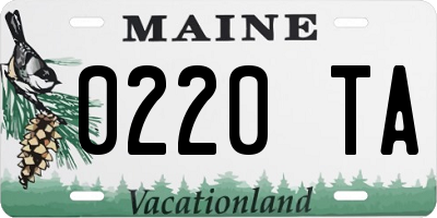 ME license plate 0220TA