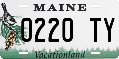 ME license plate 0220TY