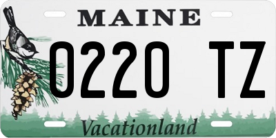 ME license plate 0220TZ