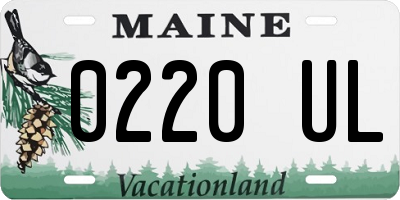 ME license plate 0220UL