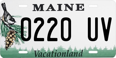 ME license plate 0220UV