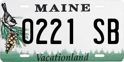 ME license plate 0221SB