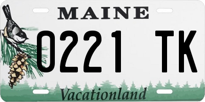 ME license plate 0221TK