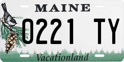 ME license plate 0221TY