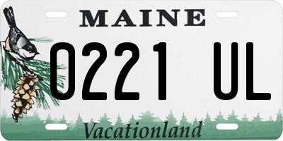 ME license plate 0221UL