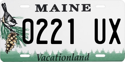 ME license plate 0221UX
