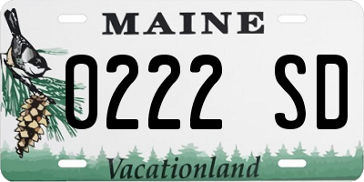 ME license plate 0222SD