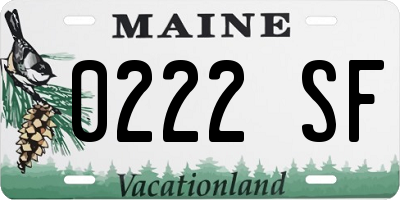 ME license plate 0222SF