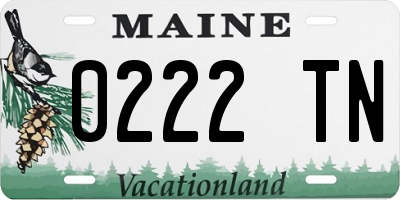 ME license plate 0222TN