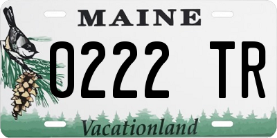 ME license plate 0222TR