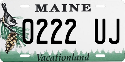 ME license plate 0222UJ