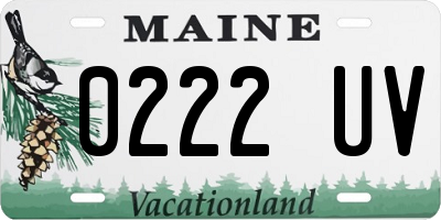 ME license plate 0222UV