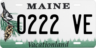 ME license plate 0222VE