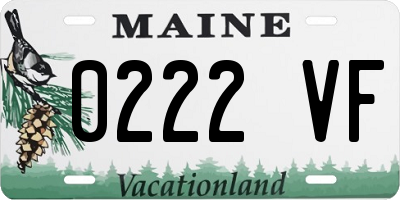 ME license plate 0222VF