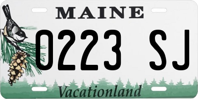 ME license plate 0223SJ