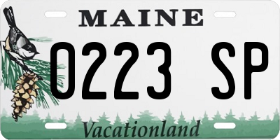 ME license plate 0223SP